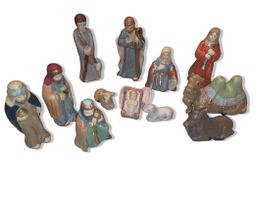 Weihnachtskrippe Vintage Keramik 12 Figuren Christkind Maria
