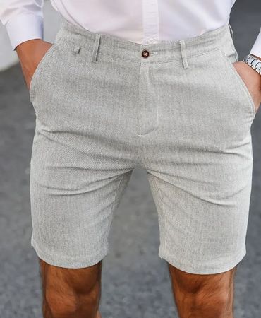 NEUE Herren Shorts hellgrau meliert Gr. M - 225366