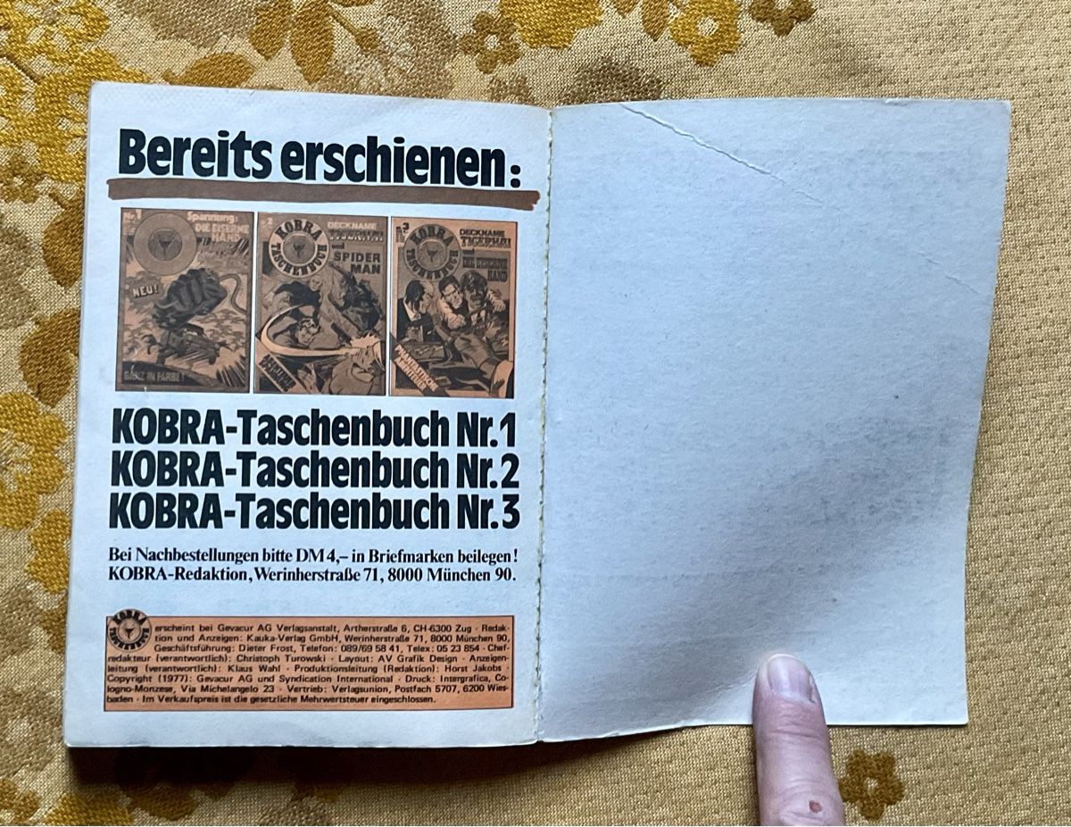 Fumetti: Kobra Taschenbuch Nr 4 von 1977 – Usato da Endingen venduto da nathan05 8
