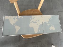 Ikea Pjätteryd Leinwand Wandbilder Weltkarte 120x40cm - NEU