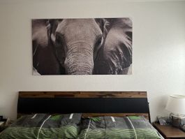 Grossformatiges Elefanten-Wandbild (Unikat)