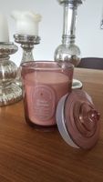 Luxus Duftkerze im Bonboniere Glas mit Deckel rosa NEU