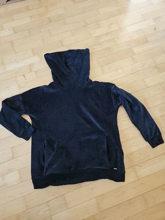Autograph Velours Pullover Schwarz Grösse 38 Seitentaschen 