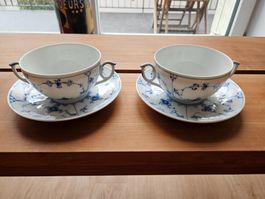 Royal Copenhagen Musselmalet Suppentassen mit Unterteller