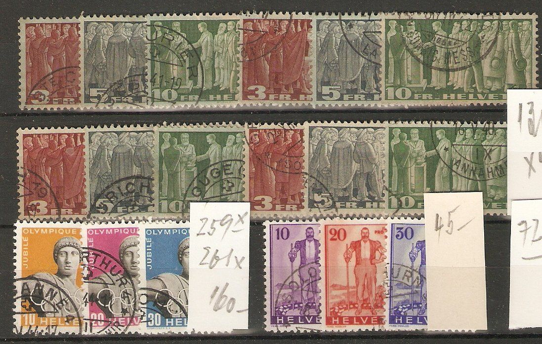 Alle Briefmarken: 6 Serien feinst gest. – Gebraucht aus Lausanne von Whorvath