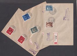 3 Pro Juventute Briefe 1942 / 43 / Gestempelt: Glattbrugg