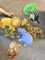 Puzzle Djeco Tiere 6er Set gebraucht guter Zustand