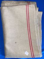 Antikes Rolltuch Leinen Mangeltuch Stoff rot 240 x 87 cm 15