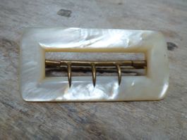 Jugendstil Gürtelschnalle / Perlmutt