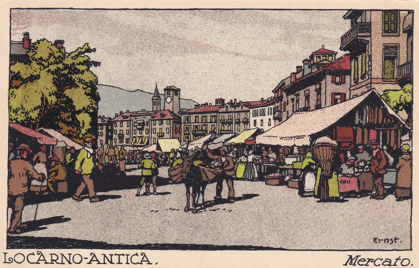 Cartes postales: Locarno Antica         Mercato – D'occasion à Cormoret par Pascalll2001