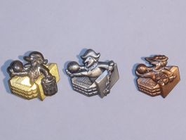 Satz Basler Fasnachtsplaketten 2001 Gold, Silber & Kupfer