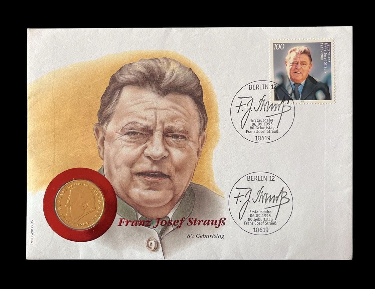 Tutti le monete: Münzbrief Franz Josef Strauss  – Nuovo e nell'imballaggio originale da Winterthur venduto da Numismatica-Vitu