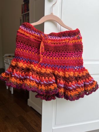 Handmade Knitted Autumn Skirt, Size 110-128cm