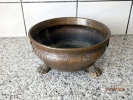 Kupferkessel, Jardiniere, Pflanzengefäss, 12cm H, 23.5 Durch
