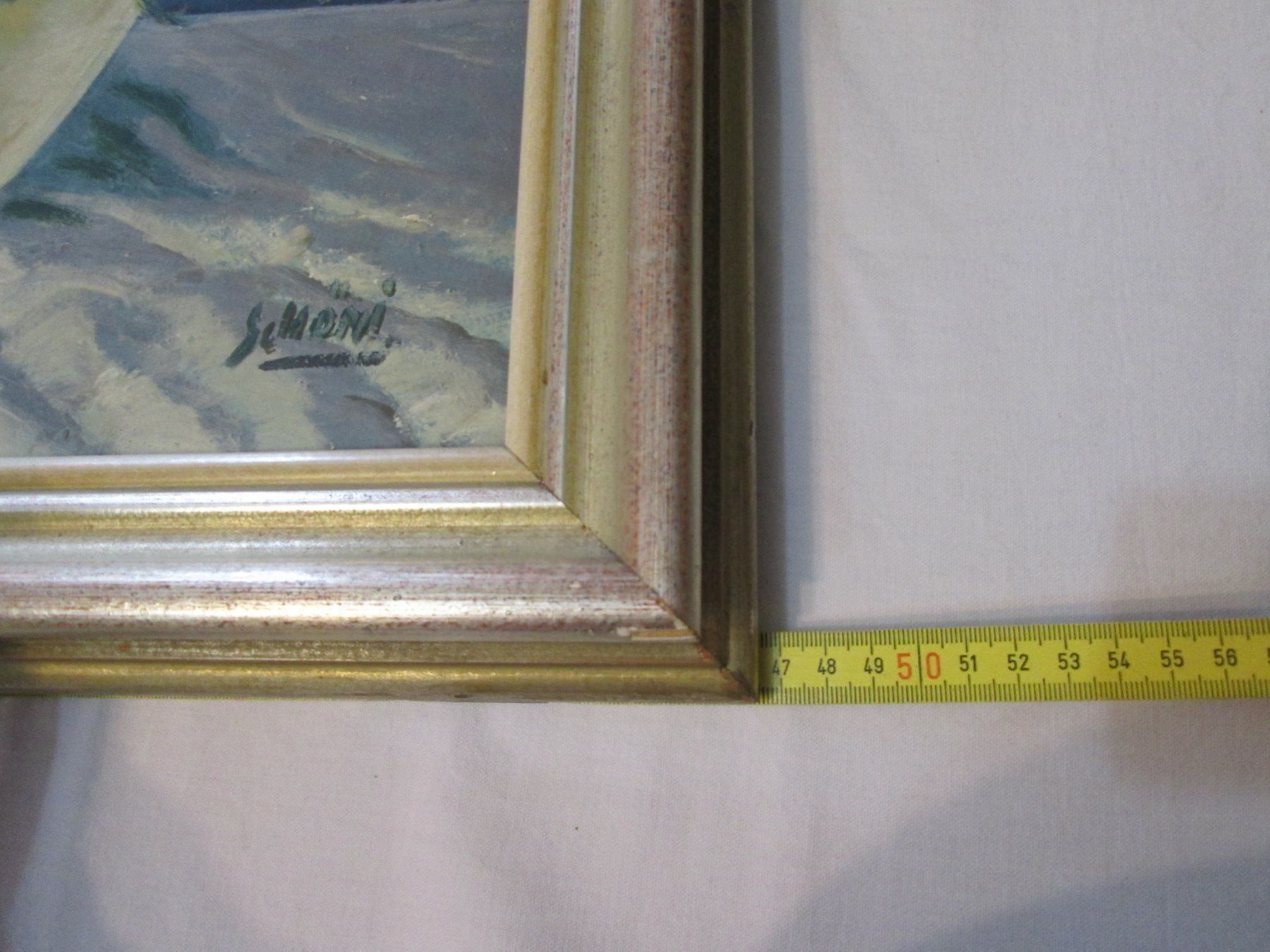Tele & Cornici: Tableau floral signé "Semoni" encadré. – Usato da La Chaux-de-Fonds venduto da Marteaux 4