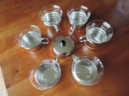 '50 ahren Fifties Vintage Teegläser Teehalte rmit Zuckerdose