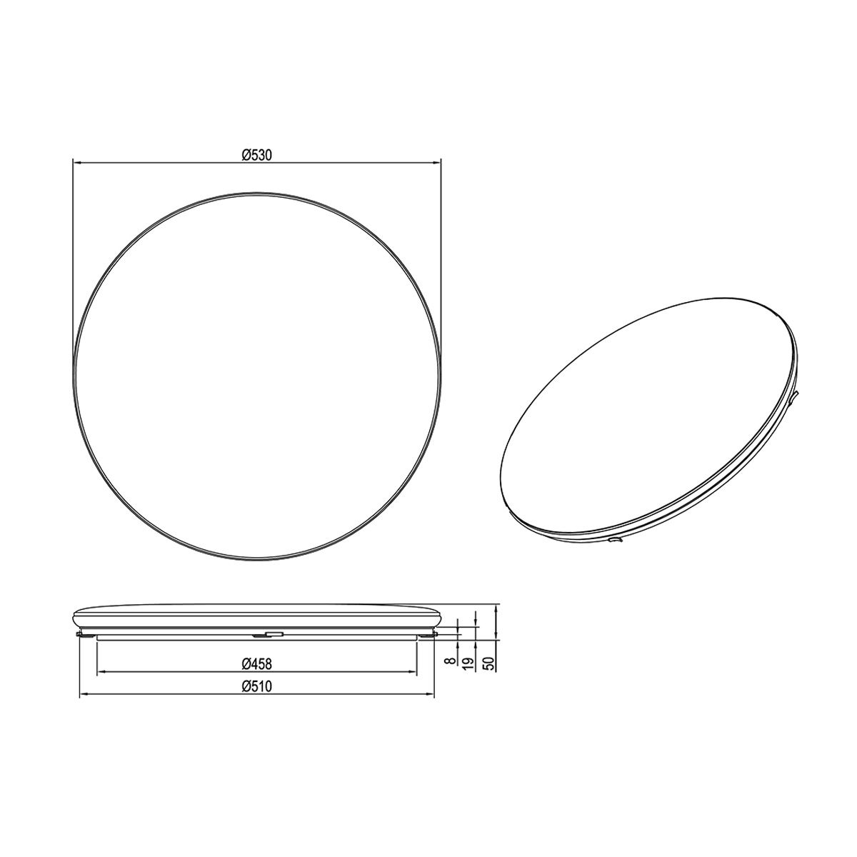 Lampadari & plafoniere: LED Deckenleuchte, Switch Dimmer, 53 Ø – Nuovo (secondo la descrizione) da Kreuzlingen venduto da Smart-Light 4