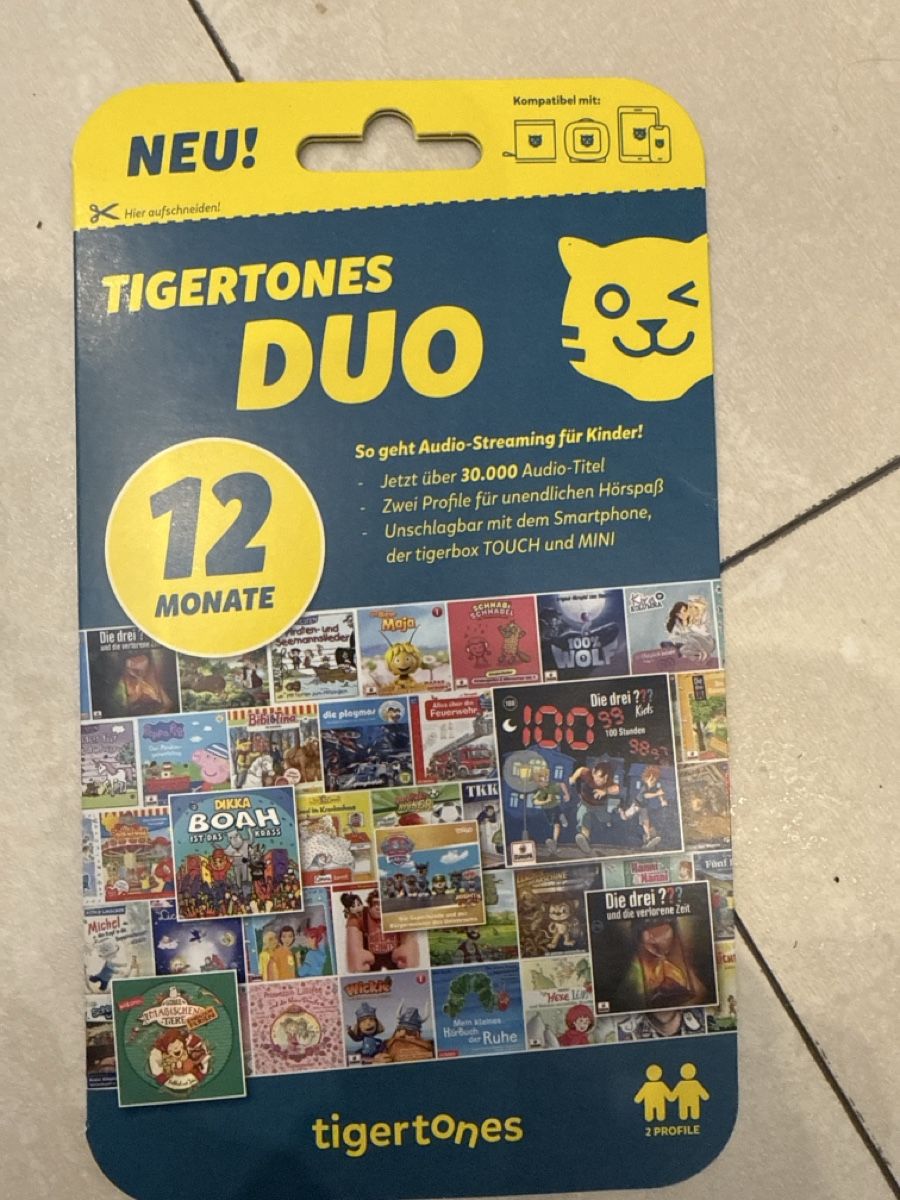 Spielzeuge: Tigertones DUO Abo-Karte 12 Monate - Top Geschenkidee! – Neu und originalverpackt aus Bad Ragaz von ram_t825