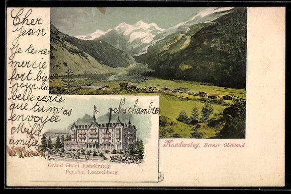 Cartes postales: Kandersteg, Grand Hotel Pension Loetschb – D'occasion à Berlin par bartko-reher