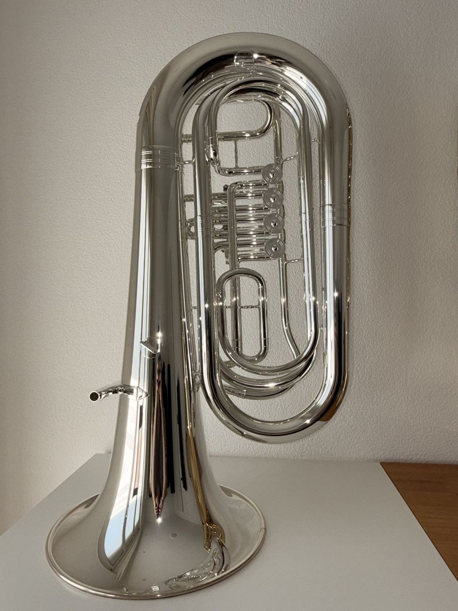 Besson Strumenti musicali: Tuba in B Besson BE186-0-2 versilbert  – Nuovo e nell'imballaggio originale da Grenchen venduto da Vegas45 2