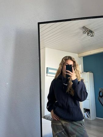 Nike Hoodie Dunkelblau Baggy Oversized Streetwear