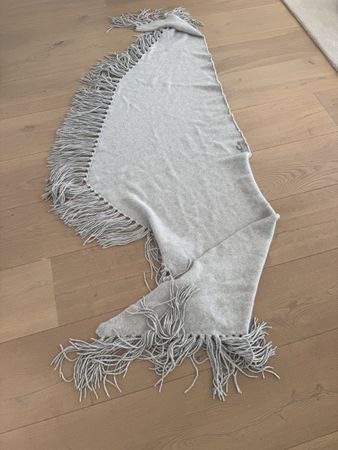Cashmere Couture Simone Bruns Dreieckstuch, grau, Fransen