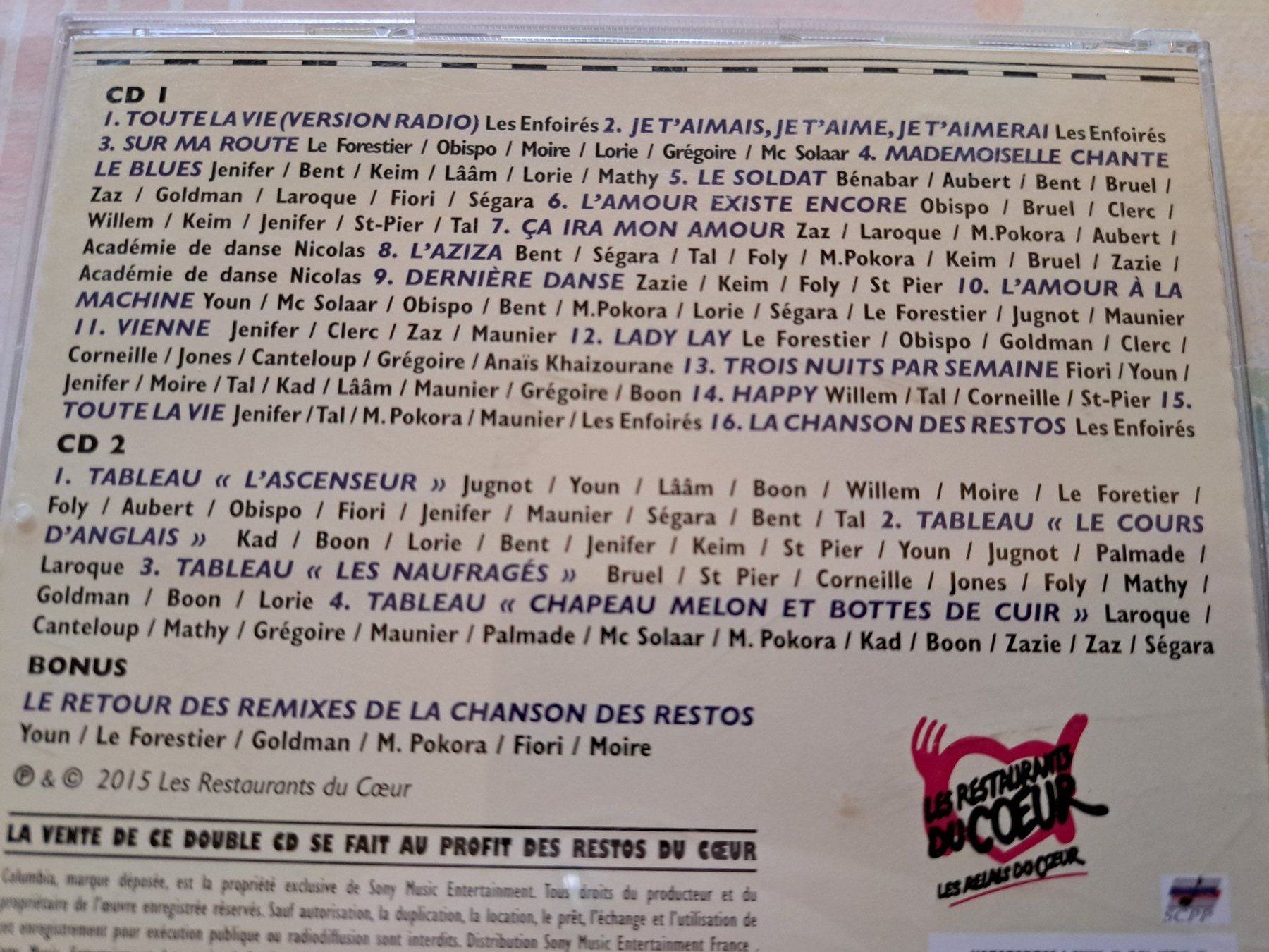 CD: Cd Sur la route des enfoirés 2015 – Usato da Pully venduto da bro_n52j 2