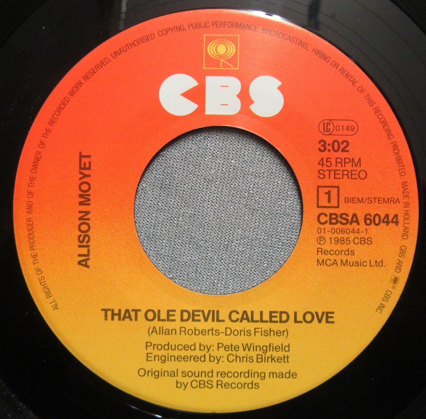 Dischi in vinile: Single - Alison Moyet - That Ole Devil Called Love – Usato da Auenstein venduto da Padabimbim 2