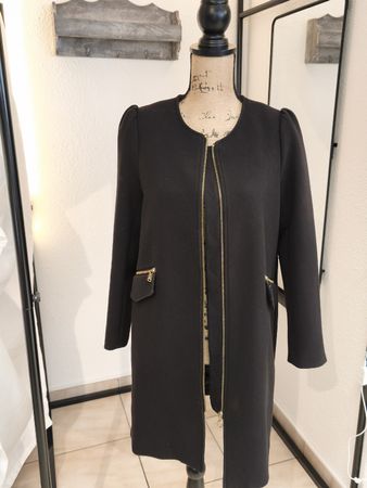 Mantel H&M schwarz mit Reissverschluss Grösse 38