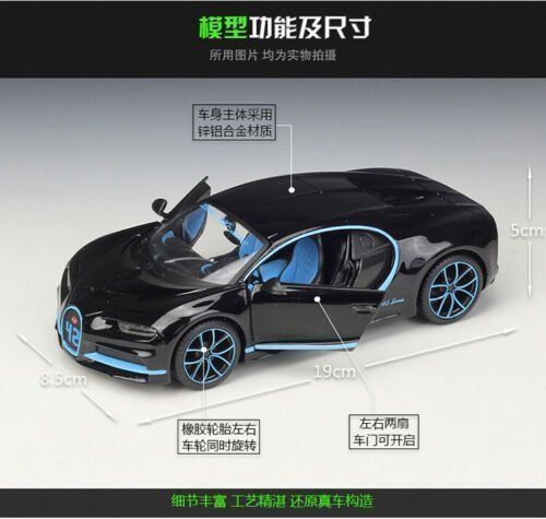 Bugatti Modellini d'auto: Bugatti Chiron Zero-400-Zero 2017 schwarz / hellblau  1:24 – Nuovo e nell'imballaggio originale da Gerlafingen venduto da espero88 5