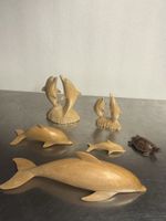 Holzfiguren, Delfine Deko Holz Figuren Set