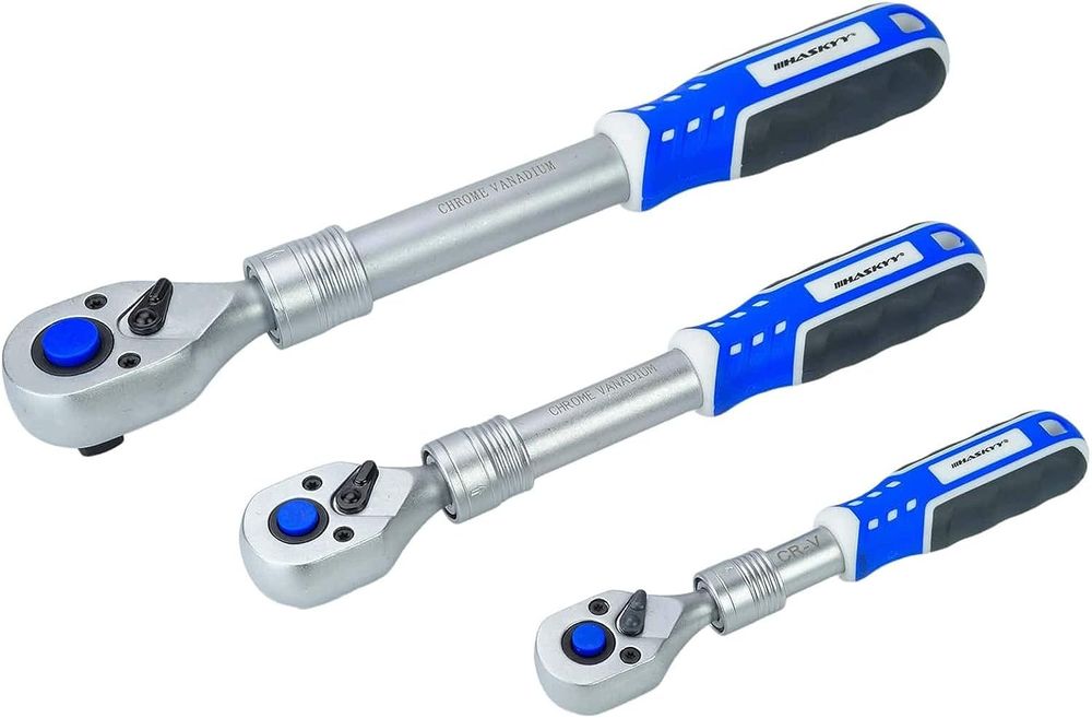 HASKYY Teleskop Radmutternschlüssel Set - 355-530mm Verstellbar Mit 17-23mm Nüssen