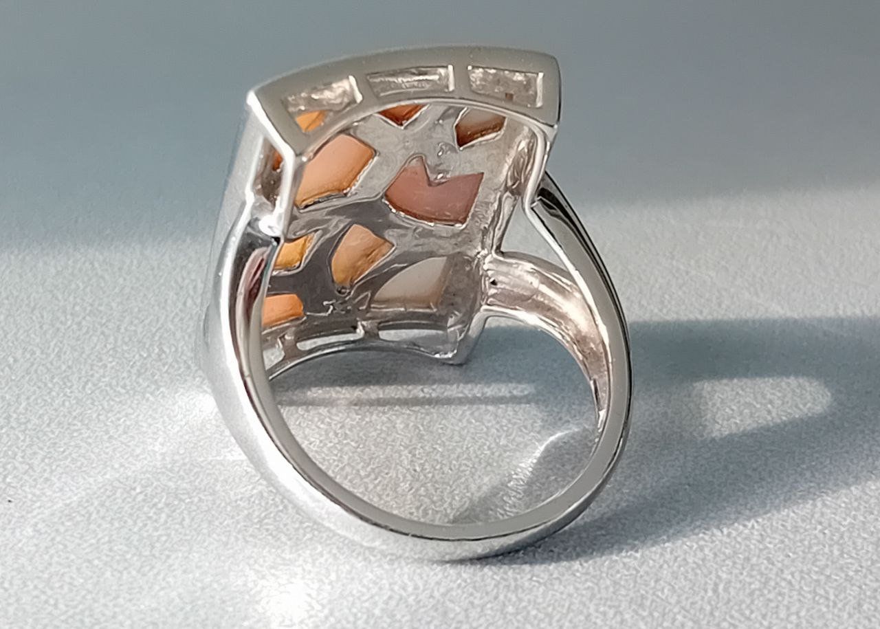 Anelli: Ring Silber rhodiniert mit Perlmutt – Usato da Stans venduto da wer_fd5f 5