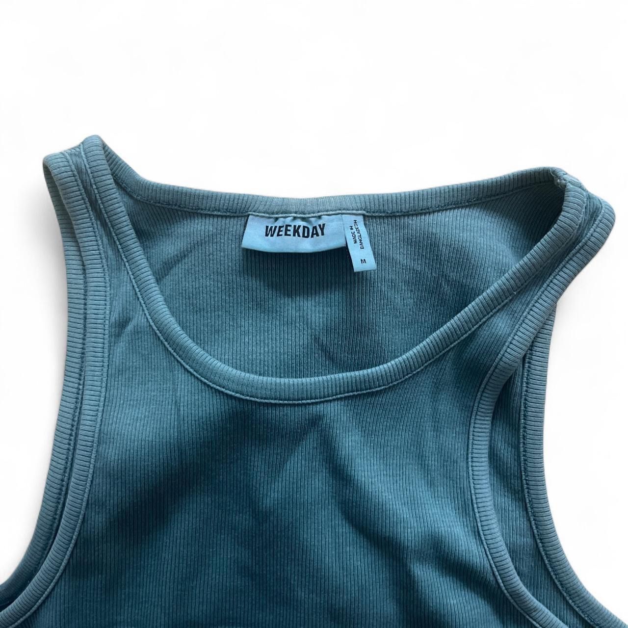 Weekday Vestiti: Enges Maxikleid Tanktop grün-blau-grau – Usato da Zürich venduto da lil_rxs5 4
