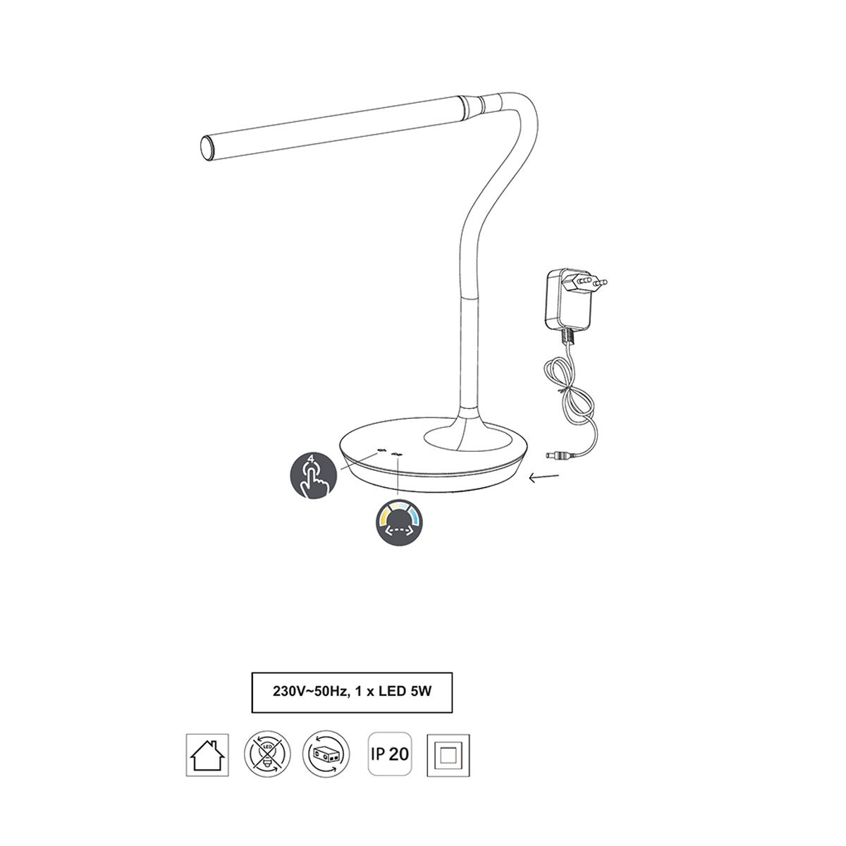 Lampade: LED Tischleuchte, CCT, 38 cm Höhe – Nuovo (secondo la descrizione) da Kreuzlingen venduto da Smart-Light 7