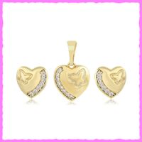 Bezauberndes Herz Set mit Zirkonia 14K Vergoldet