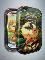 Pokémon Sammelkarten Spiel Blechdose mit niedlichem Flareon 