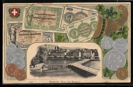 Genève, Pont des Bergues avec corne d'a