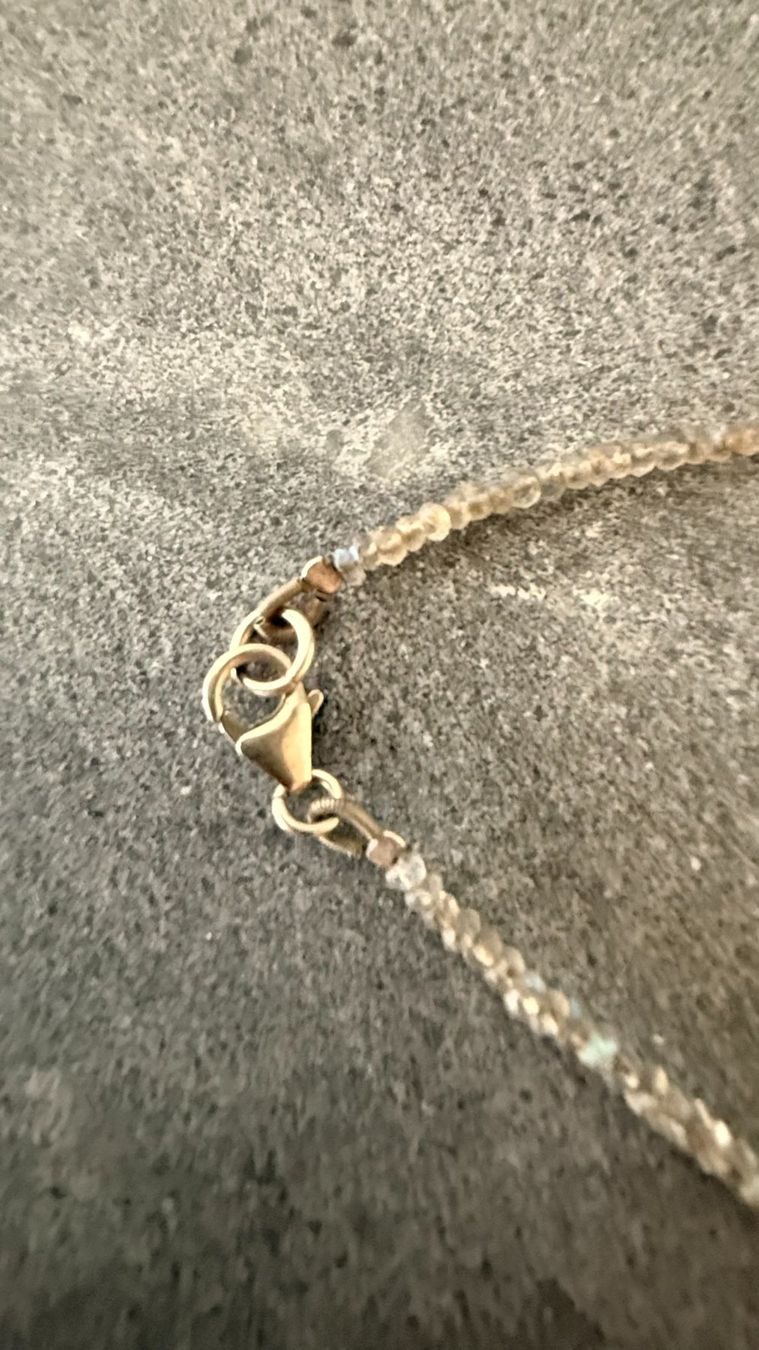 Catenine: Edelsteinkette Labradorit mit Silber Spirale 925 Stempel – Usato da Lommis venduto da manmarmi 3