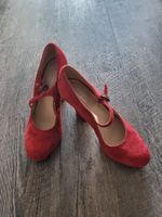 Wildleder-Plateaus, Fifth avenue, rot, Gr. 36