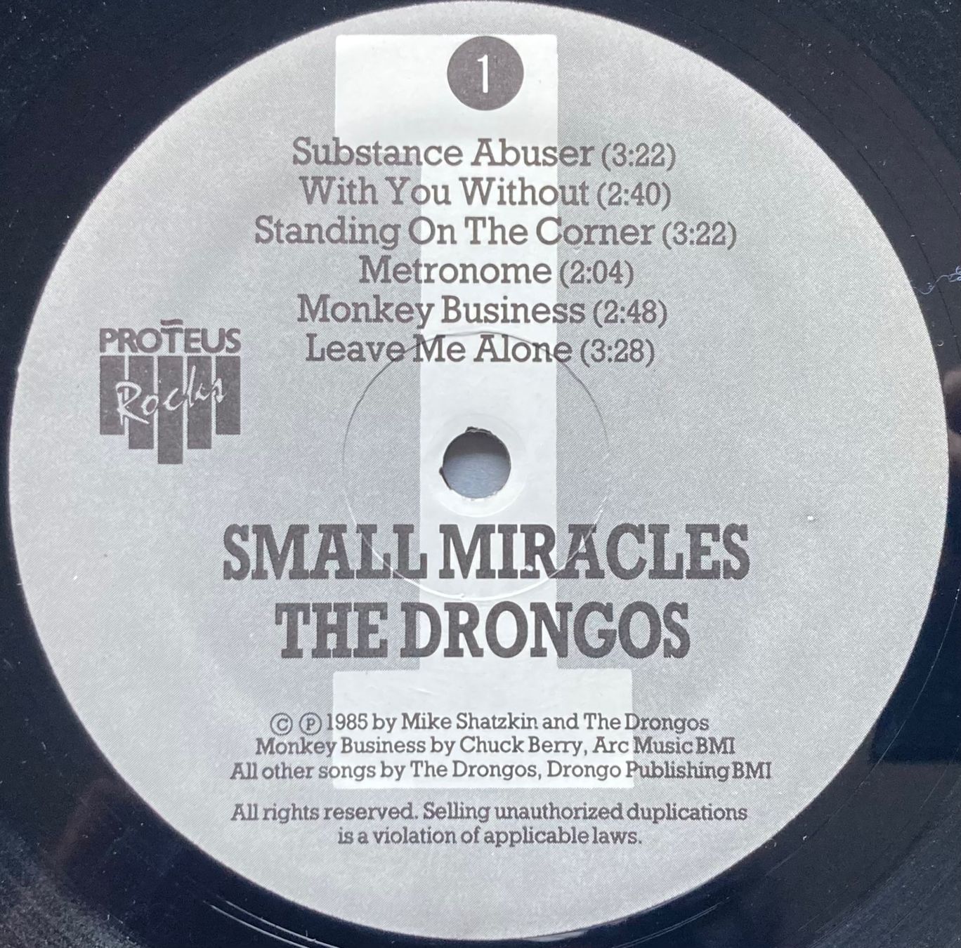 Vinyles: THE DRONGOS - SMALL MIRACLES – D'occasion à Poliez-Pittet par Newtown-Records 2