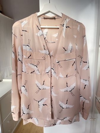 Zara Bluse Gr M, rosa, Kranich, Japan style