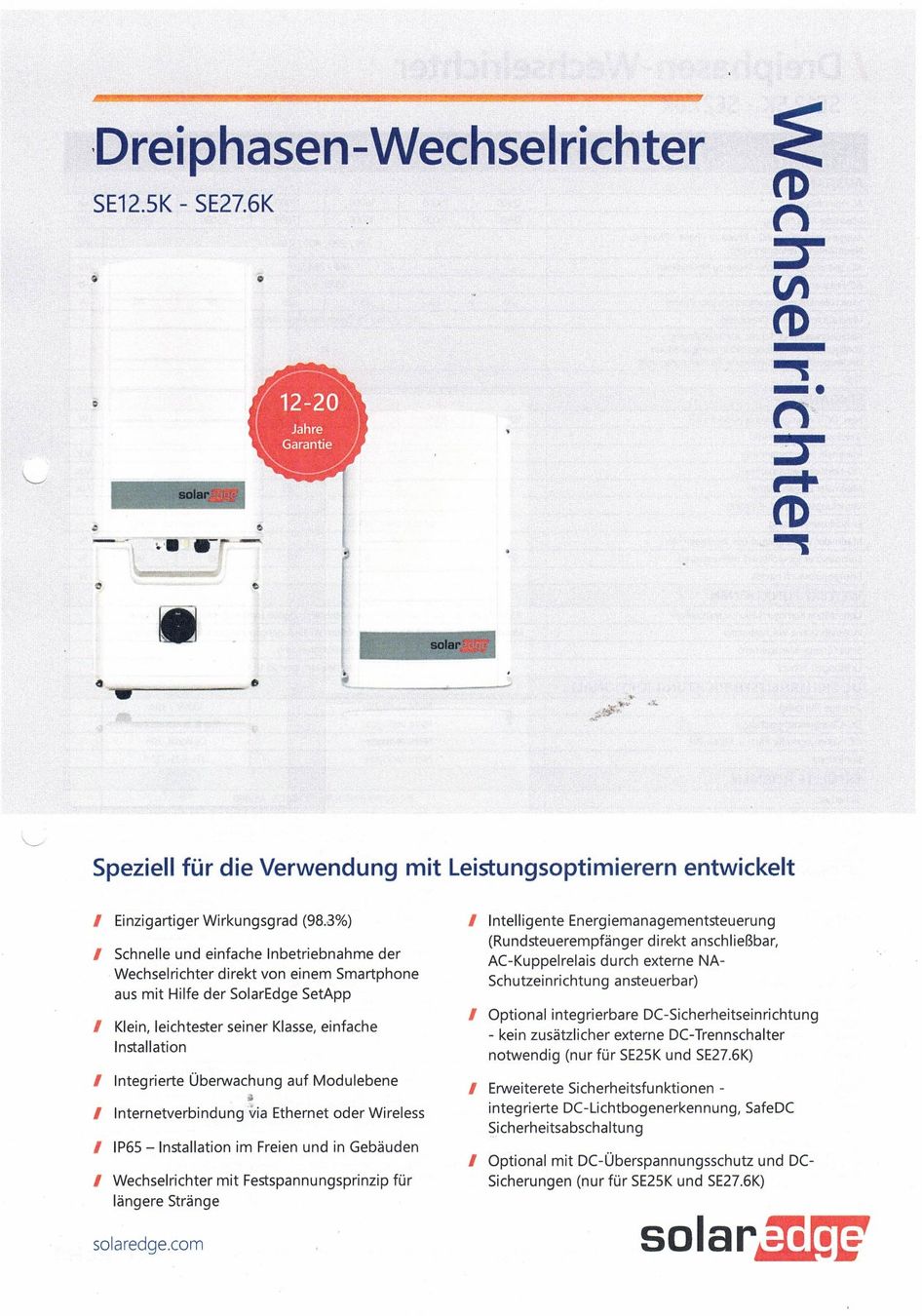 SolarEdge Inverter: Wechselrichter Solaredge SE25K – Usato da Emmenbrücke venduto da ruper 1