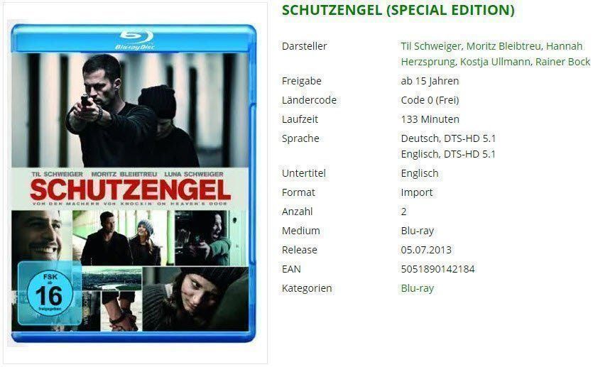 Tous les DVDs: SCHUTZENGEL (Bluray) – D'occasion à Buchrain par Sssschaller