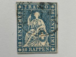 1859, Berner Druck, Zürcher Papier, ZNr. 23G