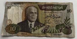 10 Dinars Tunesien 1986 guter Zustand