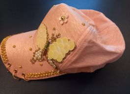 Rosa Glitzer Cap Strass Schmetterling - Casquette papillon