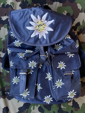 Vintage 90s Backpack Aop Edelweiss Embrodery 32x38 cm