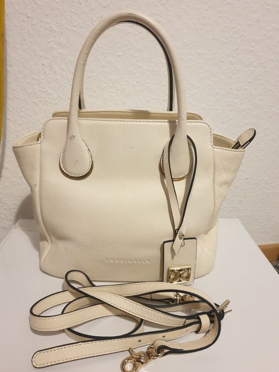 Sac à Main Cole Haan En Cuir Blanc Cassé - Grand Modèle Bandoulière Cabas - Occasion