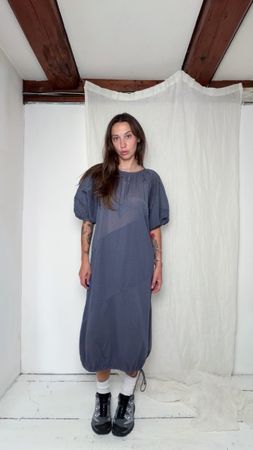 Zara Grey Dress Size S puff sleeves
